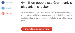 Grammarly plagiarism checker